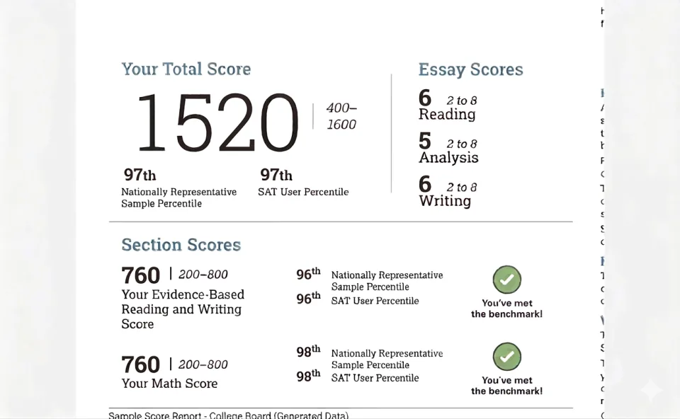Grace Shin SAT 1520 score report