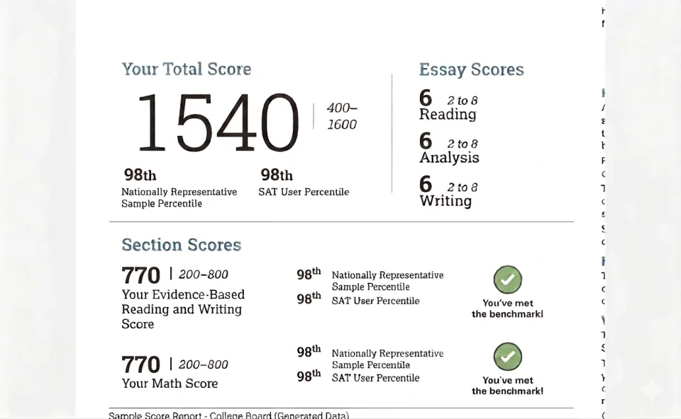 Olivia Park SAT 1540 score report