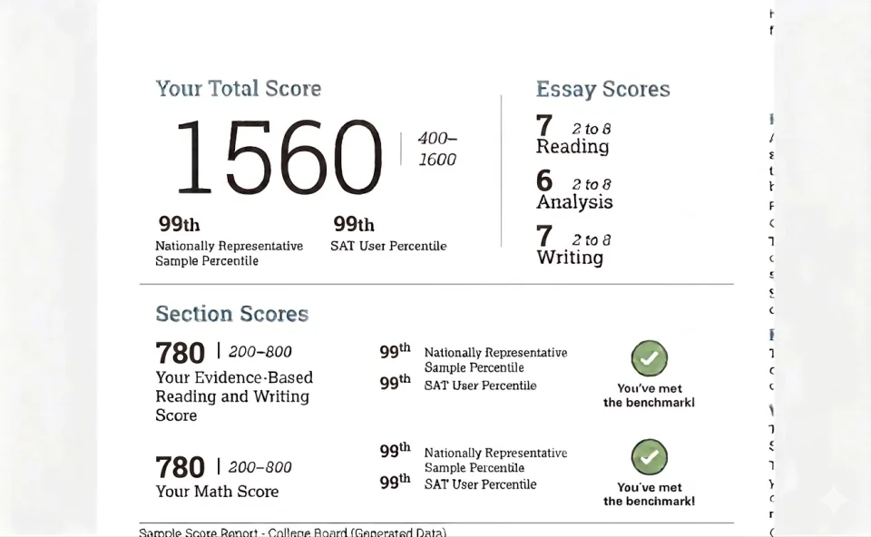 Noah Lee SAT 1560 score report